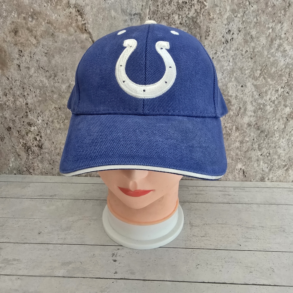 Blue Baseball Cap With White Logo